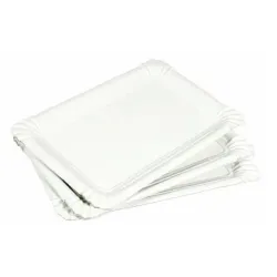 10 cardboard plates 20x13cm white