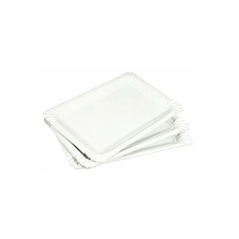 10 cardboard plates 20x13cm white