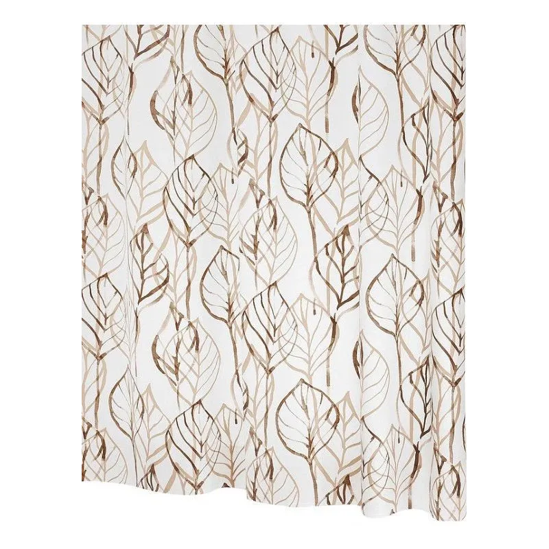 Dušas aizkars Ridder Leaves 32618, brūna-smilškrāsas, 200 cm x 180 cm