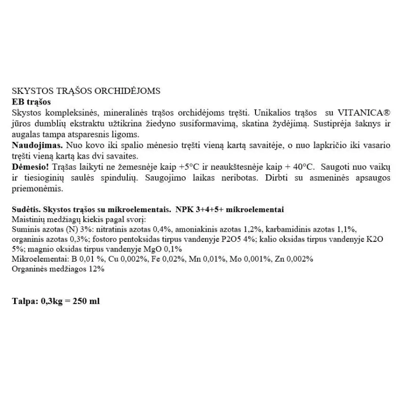 Mēslojums orhidejām Compo, šķidrums, 0.25 l