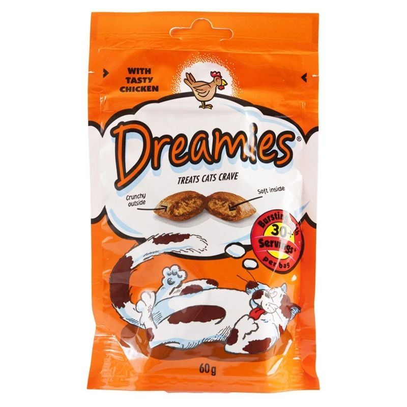 Лакомство для кошек Dreamies Snacks, курица, 0.06 кг
