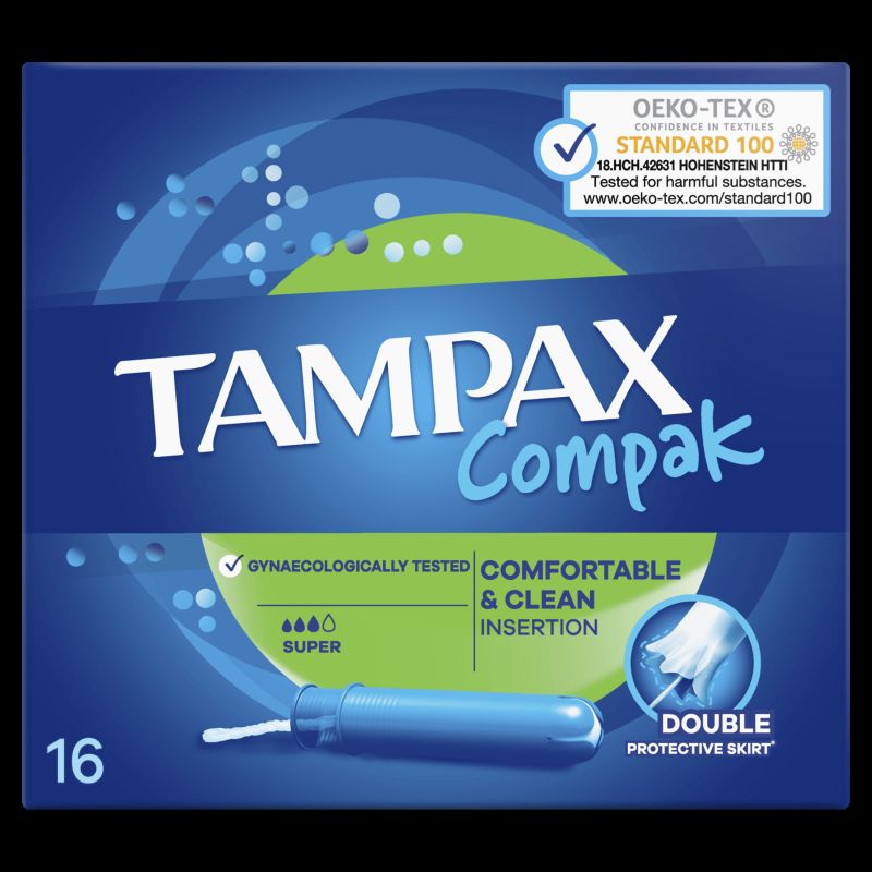 Tampax Compak Super Tampons with Applicator, 16 pcs