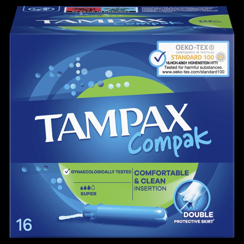 Tampax Compak Super Tampons with Applicator, 16 pcs