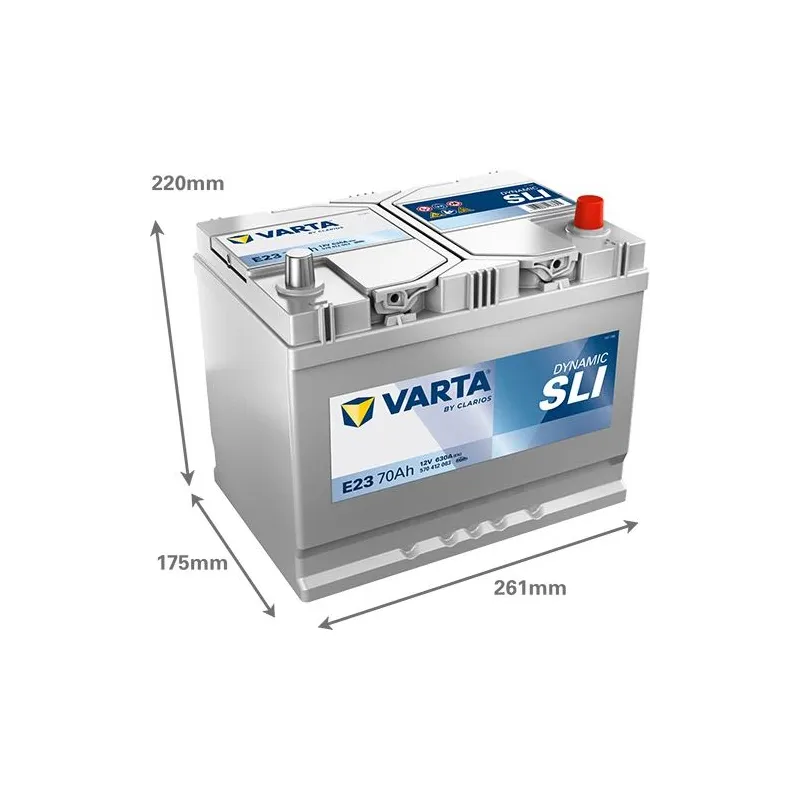 Akumulators Varta SLI E23, 12 V, 70 Ah, 630 A