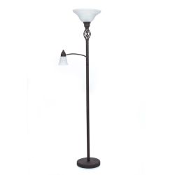 Rustica grīdas lampa e27 + e14 rūsas