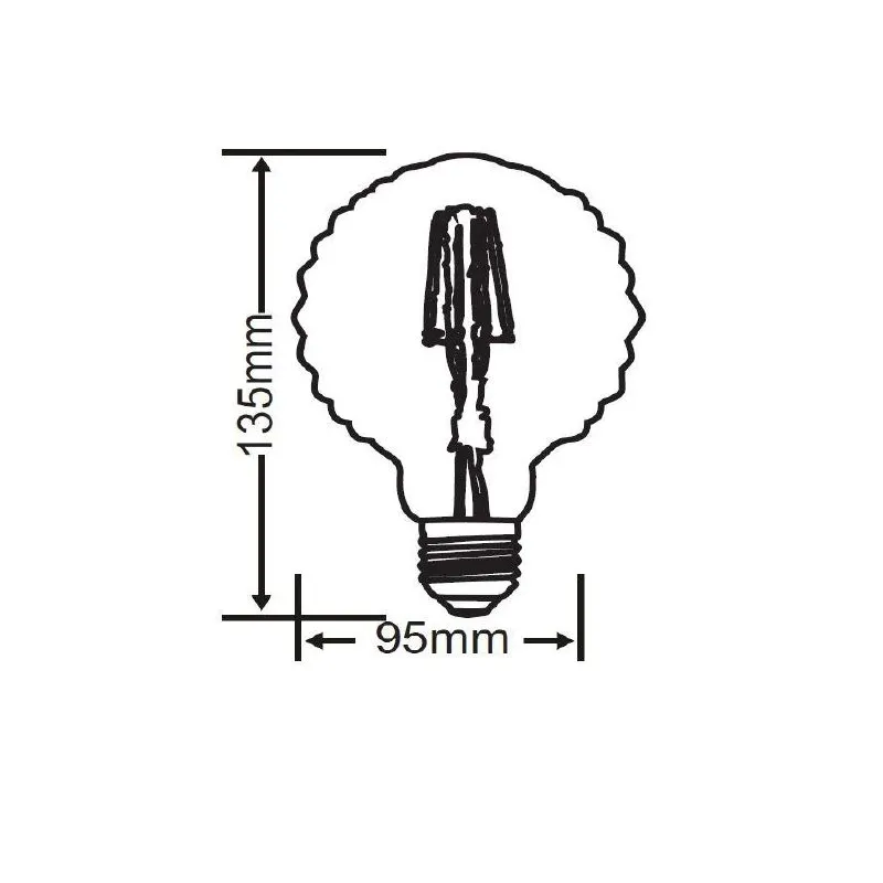 Spuldze Trio LED, G95, 2700 °K, E27, 4 W, 320 lm