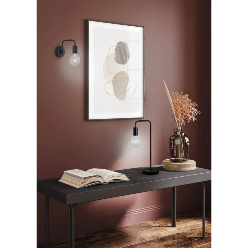 Galda lampa diallo e27 mat melna