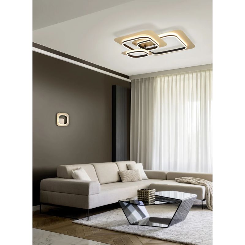 Lampa griestu led lugo 74 cm melns-zelts