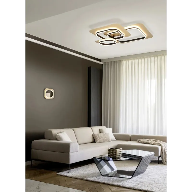 Lampa griestu led lugo 74 cm melns-zelts