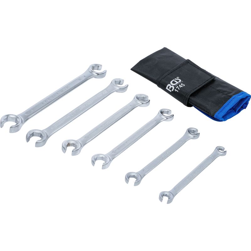 Double Ring Spanner Set, open Type - 8 x 9 - 18 x 19 mm - 6 pcs.