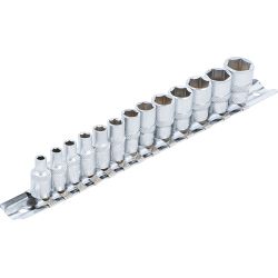 Socket Set, Hexagon - 6.3 mm ,1-4, Drive - 4 - 14 mm - 13 pcs.