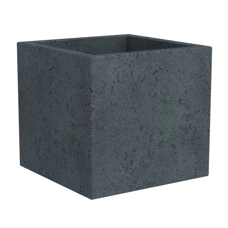 Puķu pods Scheurich Stony Black 240-30, plastmasa, melna krās.