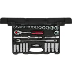 1-2 padrunvõtmete komplekt CHROME+ tollmõõdus 30pcs, KS Tools