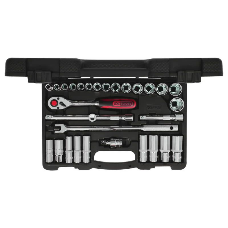 1-2 CHROME+ uzgriežņu galvu komplekts, collu izmēri 30pcs, KS Tools