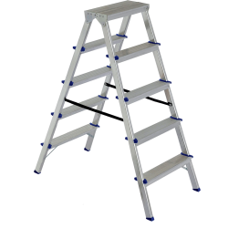 Kāpnes alumīnija DHR 5 pak. platf.augst 1.08m-max3.0m Elkop