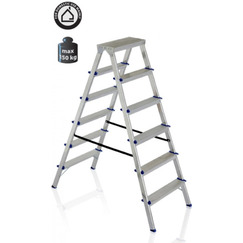 Kāpnes alumīnija DHR 6 pak. platf.augst 1.29m-max3.2m Elkop