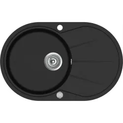Кухонная мойка Aquasanita SR101, масса камня, 78 см x 50 см x 19.5 см, черный цв.