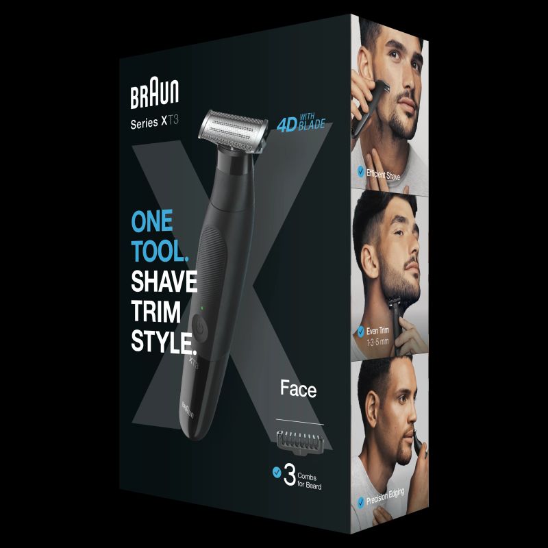 XT3100 Braun Series X bārdas trimmeris, elektriskais skuveklis un trimmeris vīrieša