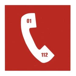 Zīme zvanīt 01 vai 112 10x10