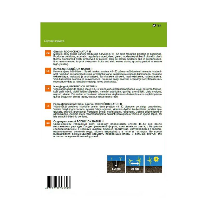 Sēklas gurķi rodničiok natur