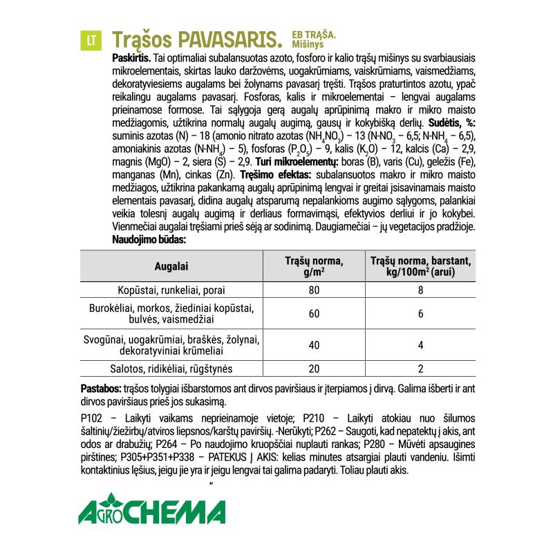 Mēslojums pavasaris 4kg