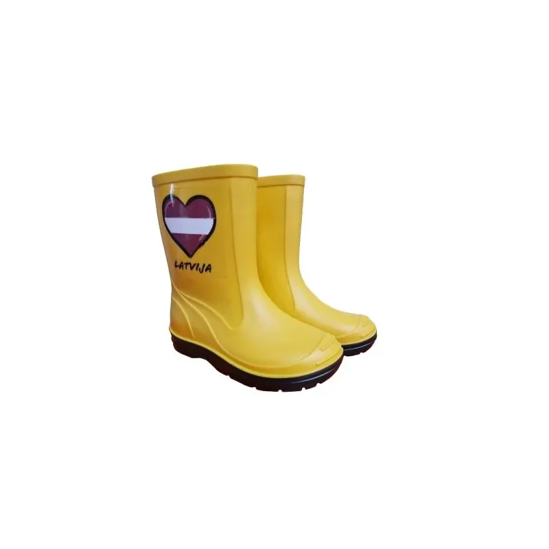 Gumijas zābaki bērnu Paliutis 120PL-Myliu LV, ar stulmu, bez siltinājuma, dzeltena, 28 izmērs