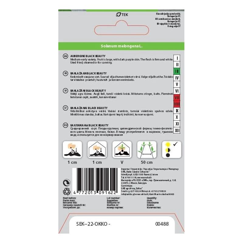Sēklas baklažāni black beauty