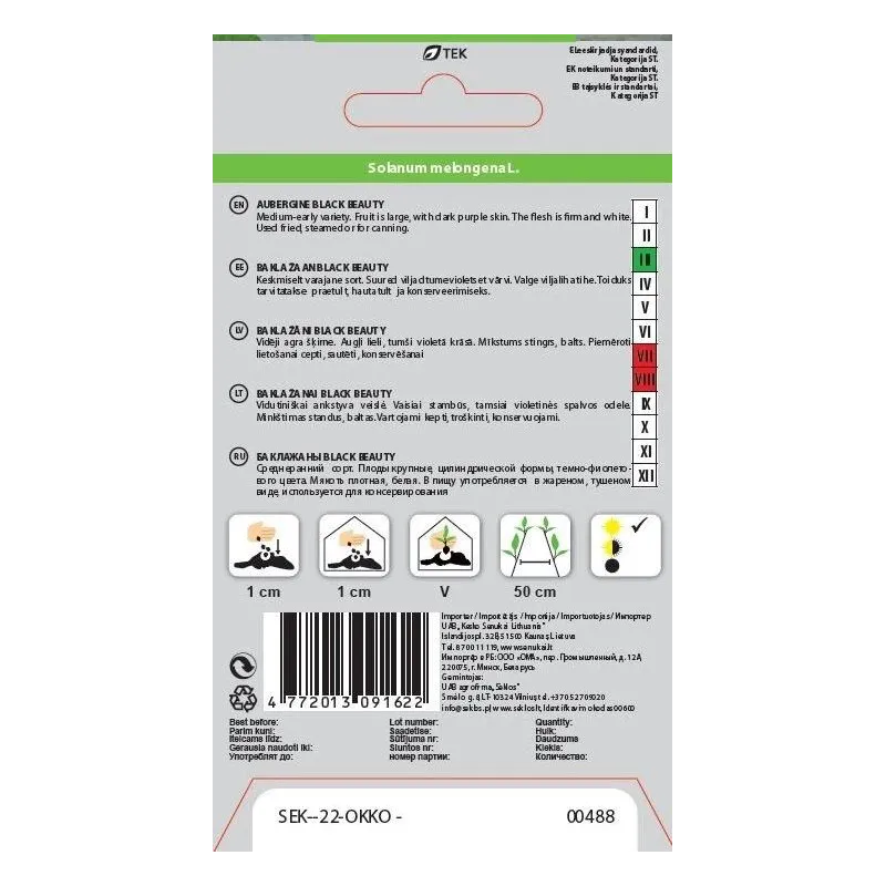 Seemned Okko, baklažaan Black Beauty, 0.2 g