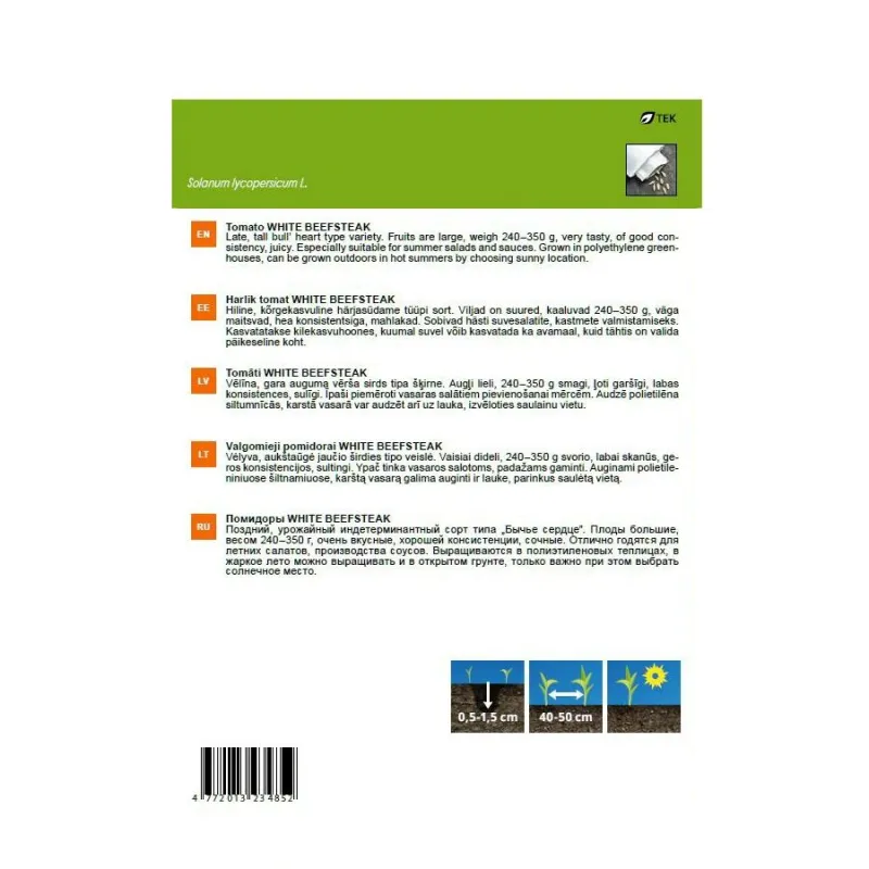 Sēklas Garden Center, tomāti White Beefsteak, 0.1 g