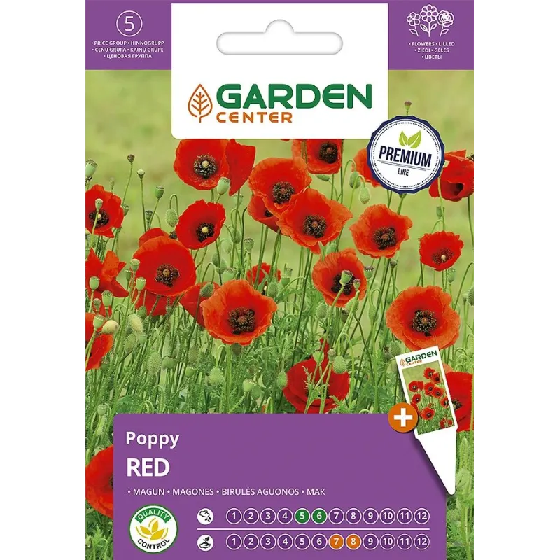 Sēklas Garden Center magones Red, 1 g