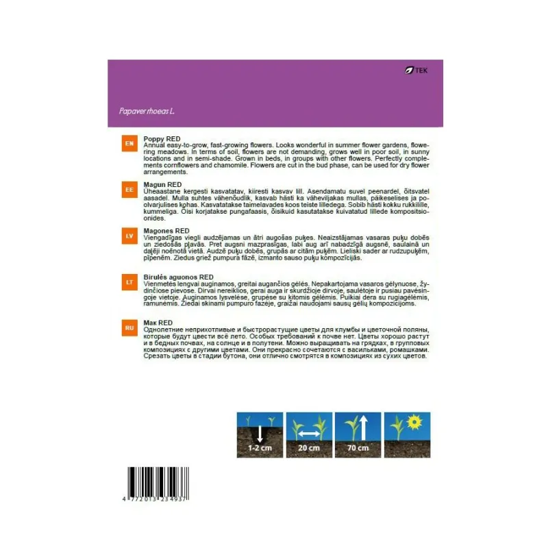 Sēklas Garden Center magones Red, 1 g