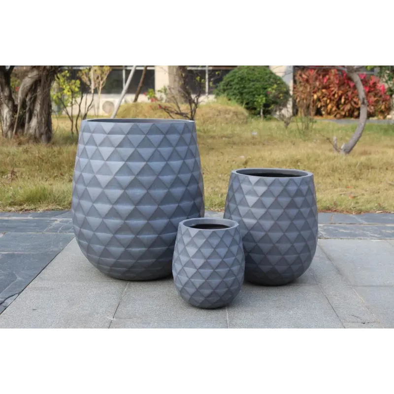 Puķu pods Domoletti LT14658-1S, keramika-māls, pelēka krās.