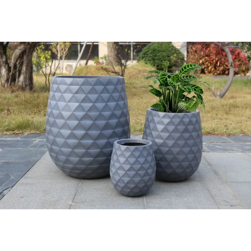 Puķu pods Domoletti LT14658-1S, keramika-māls, pelēka krās.