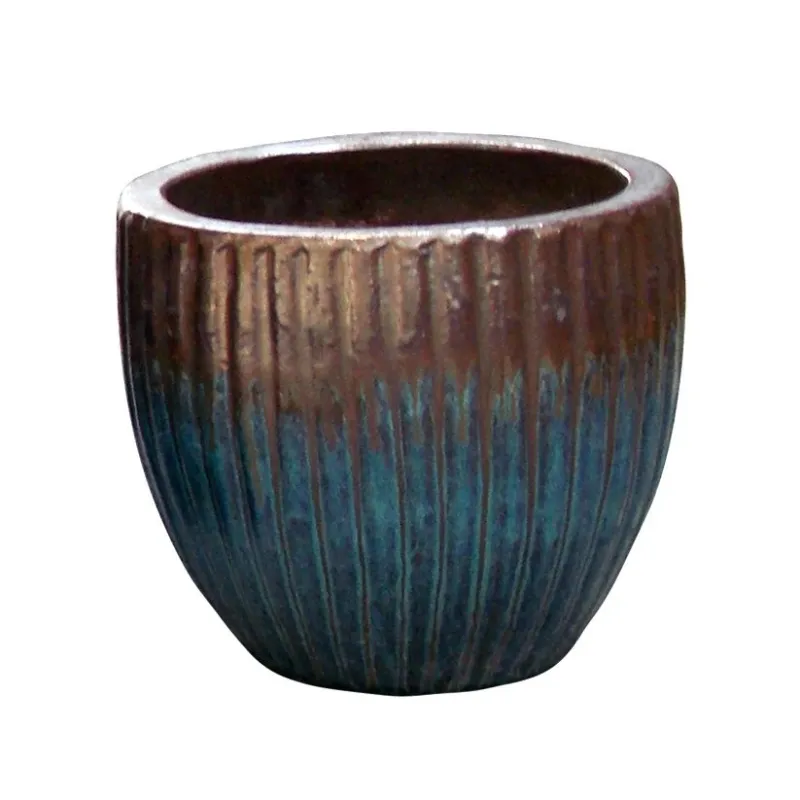 Puķu pods Domoletti OP16-305_S, keramika, zila krās.-brūna krās.