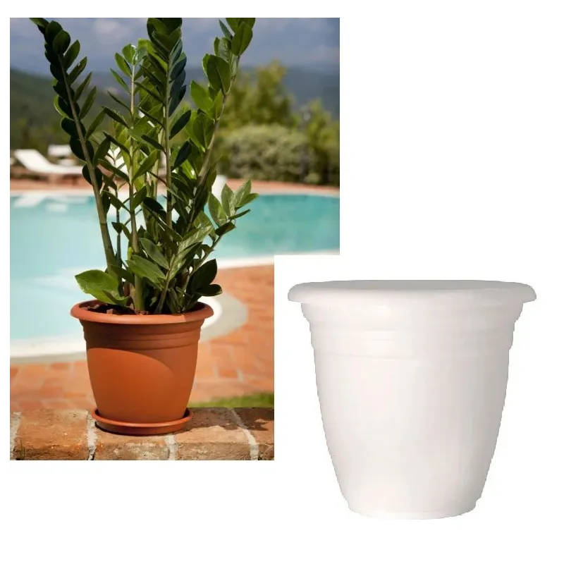 Puķu pods Domoletti TE000018-110, plastmasa, balta krās.