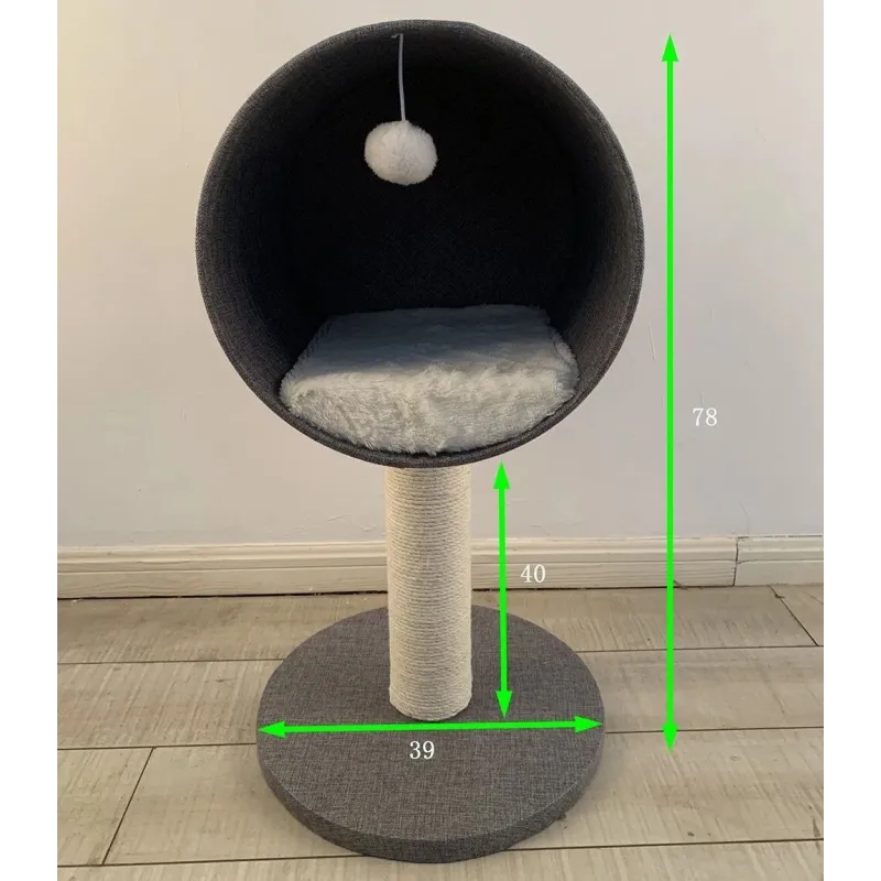 Kaķu skrāpējamais stabs Höppy, 39 cm x 39 cm x 73 cm