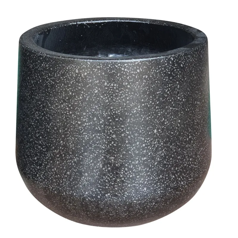 Puķu pods Domoletti RP18-217, keramika, 28 cm x 28 cm, melna krās.