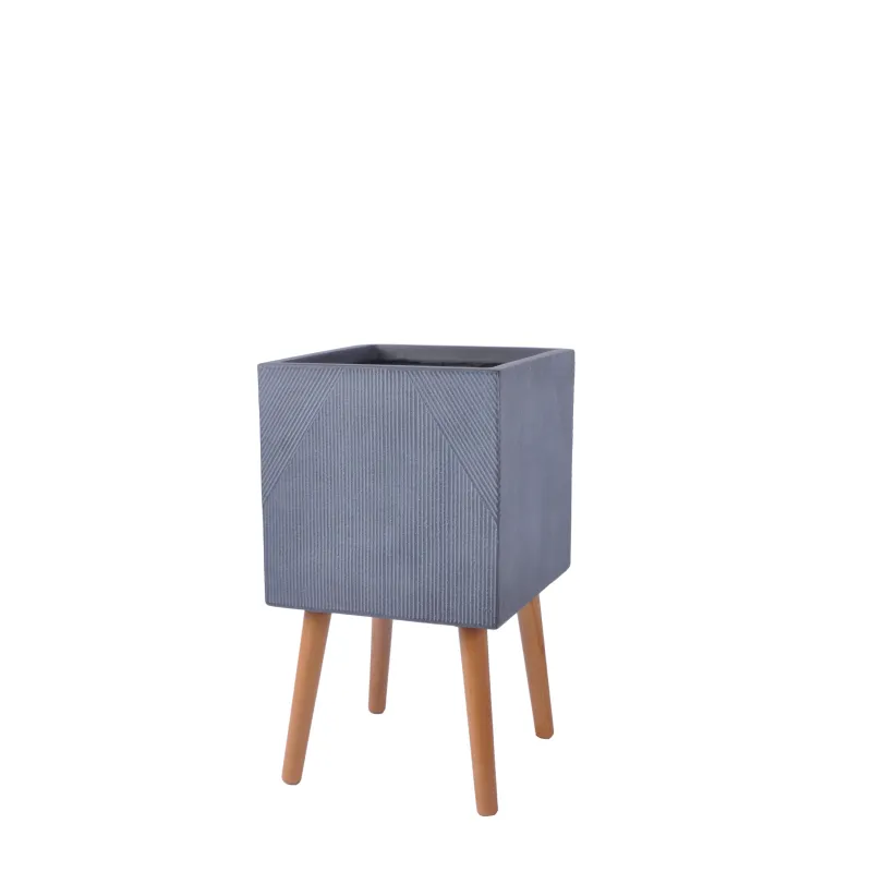 Puķu pods Domoletti LT24784T-3S, keramika-māls, pelēka krās.