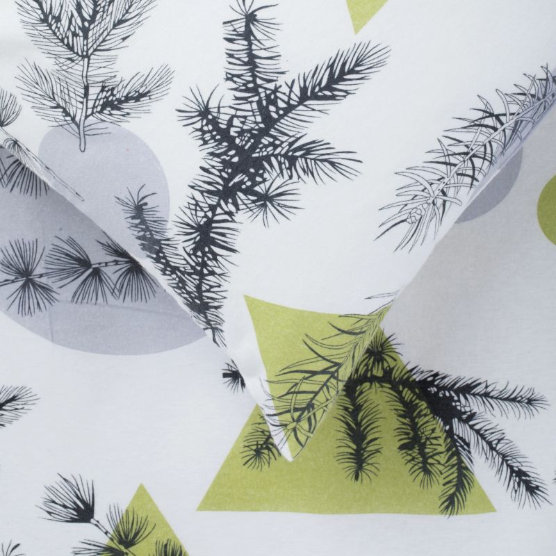 Gultas veļas komplekts Domoletti Flannel Forest, balta krās.-pelēka krās., 200 x 220 cm