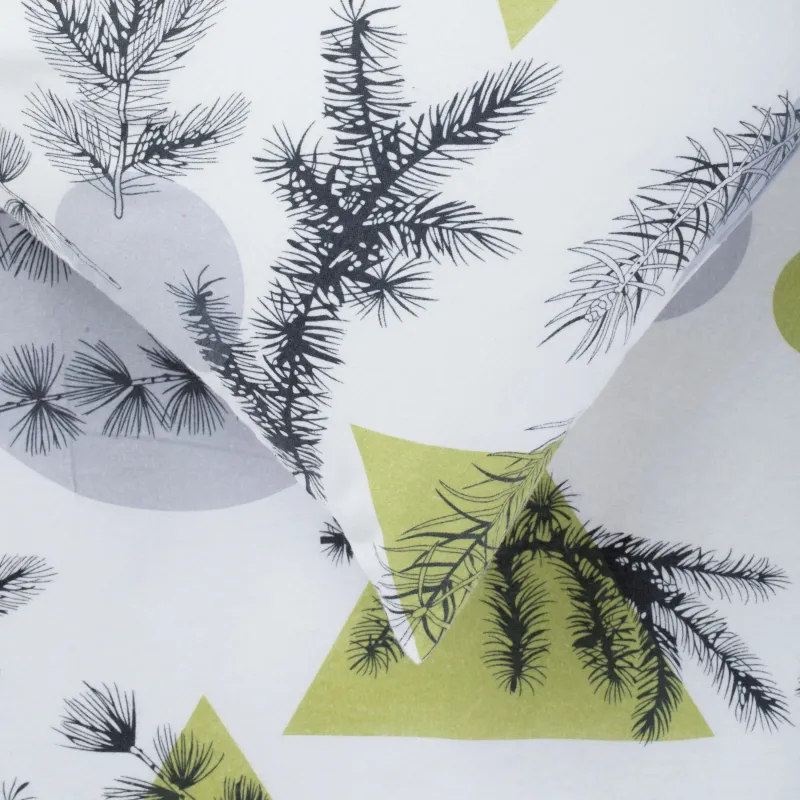 Gultas veļas komplekts Domoletti Flannel Forest, balta krās.-pelēka krās., 200 x 220 cm