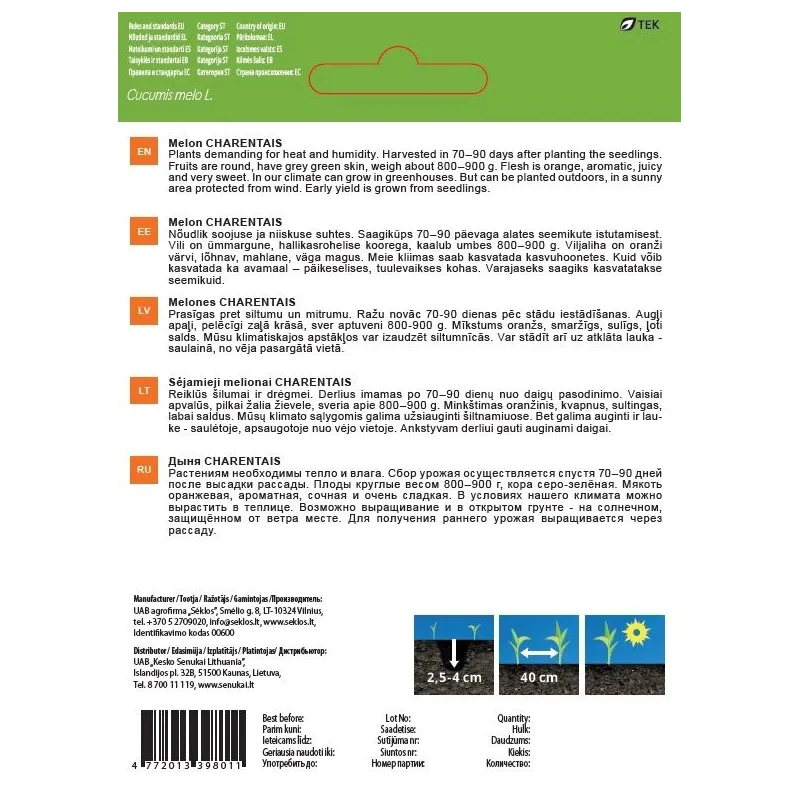 Sēklas Garden Center, melones CHARENTAIS, 1 g