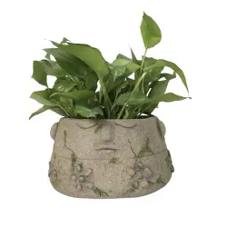 Декоративный горшок Лицо Garden Center NFQ210021Z, 31 см x 31 см x 15.5 см, серый