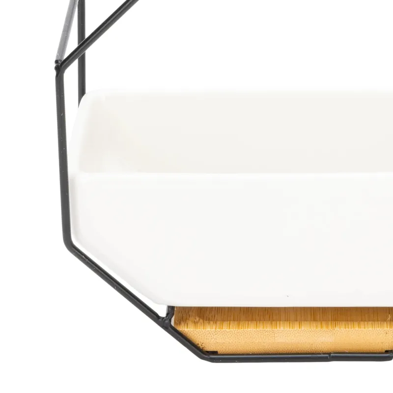 Karināmais puķu pods Domoletti TRRT012, keramika-metāls, balta-melna