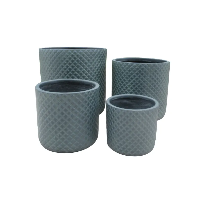 Puķu pods Domoletti LT13824-4S, keramika-māls, zaļa krās.