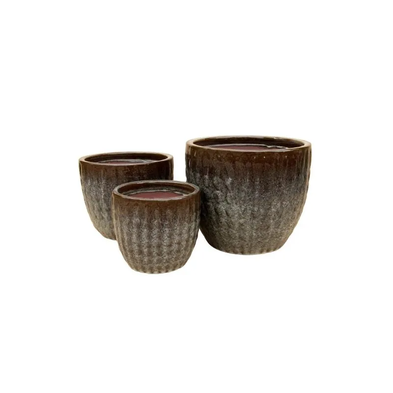 Puķu pods Domoletti GG.3829.023, keramika-māls, brūna krās.