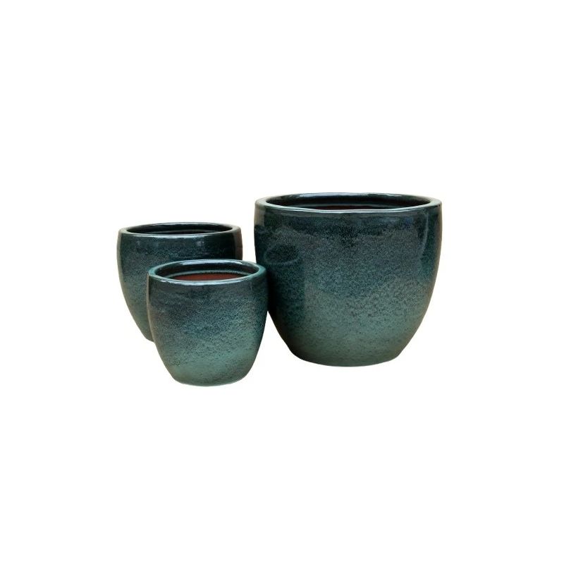 Puķu pods Domoletti GG.0932.037, keramika-māls, zaļa krās.