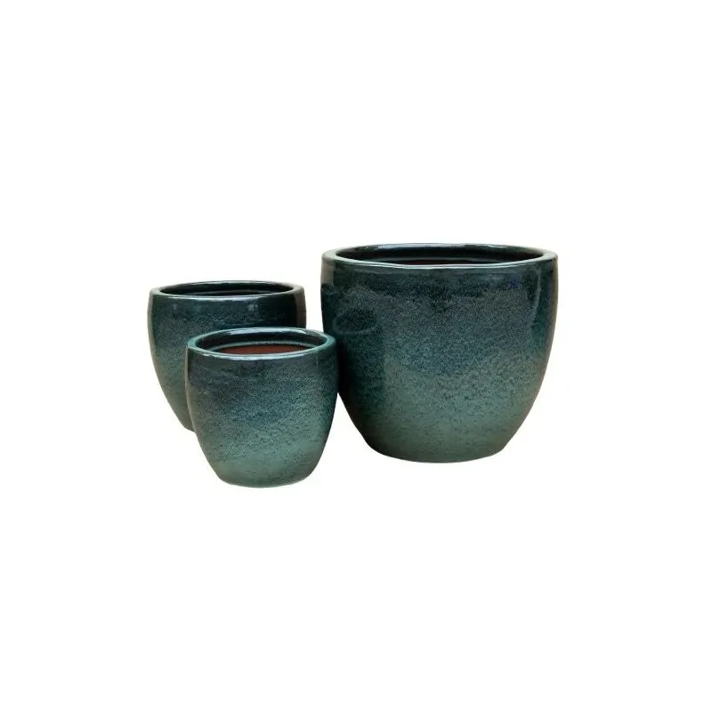 Puķu pods Domoletti GG.0932.037, keramika-māls, zaļa krās.