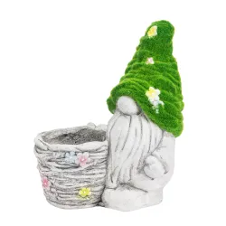 Sodo dekoracija Nykštukas Garden Center QNLR01H, 30 cm x 18 cm x 36 cm, balta sp.-žalia sp.