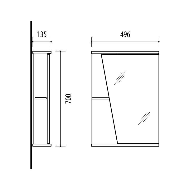 Spoguļskapis sv49d balts riva