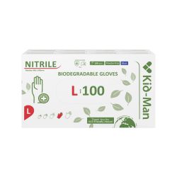 Nitrila cimdi Kid-Man Bioloģiski noārdāmi N100, L izmērs